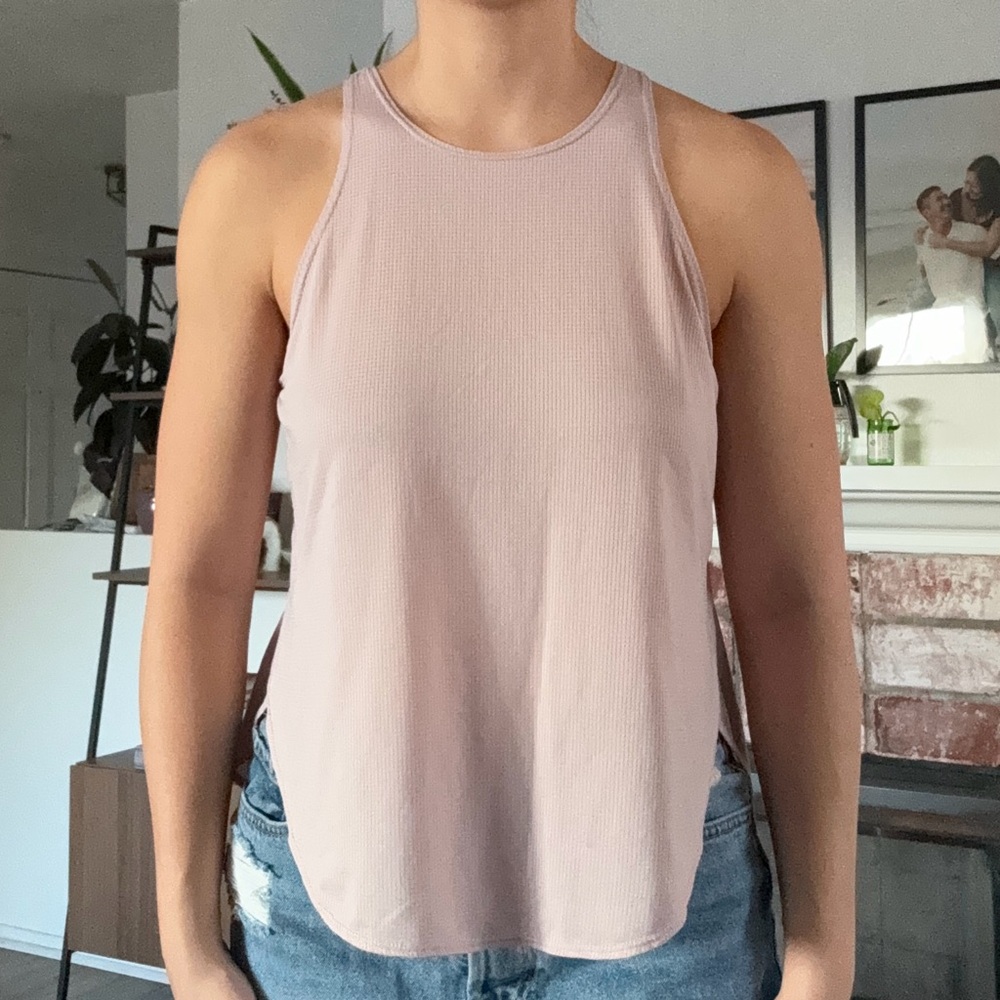 Fabletics Dusty Rose Cashel Cropped Swing Tank Top